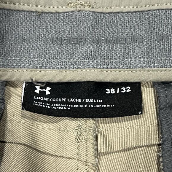 Under Armour Mens Khaki Performance Casual Golf Stretch Pants‎ Sz 38X32 (36X31) - Picture 8 of 13